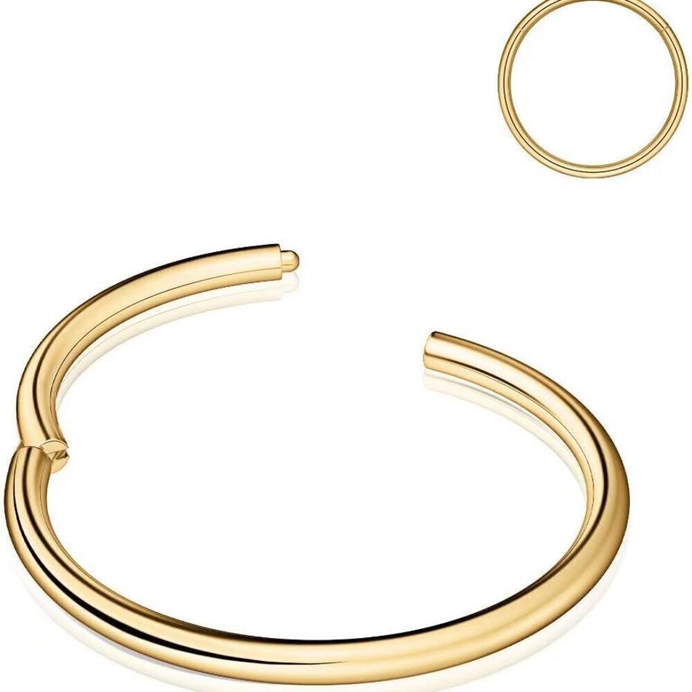 Nose Rings Hoop Hypoallergenic Surgical Steel 20G 16G 14G Septum Cartilage Jewel